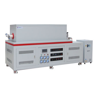 kualitas  1700C High Vacuum Three Zone Tube Furnace CVD Tube Furnace With Water Cooling Flanges pabrik