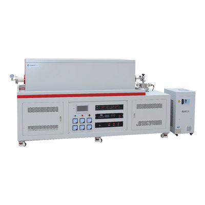1700C High Vacuum Three Zone Tube Furnace CVD Tube Furnace Dengan Flanges Pendingin Air