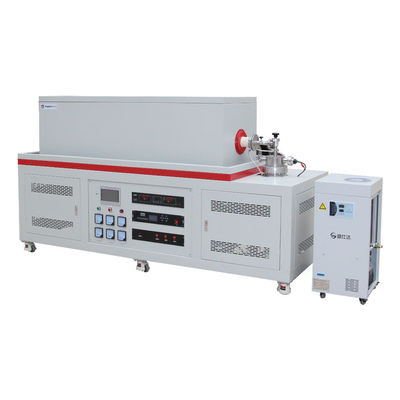 1700C High Vacuum Three Zone Tube Furnace CVD Tube Furnace Dengan Flanges Pendingin Air