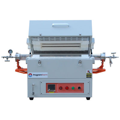 1200C laboratorium tabung tungku dengan flanges vakum dan tabung Kuarsa 60mm