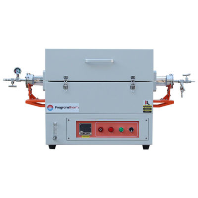 1200C laboratorium tabung tungku dengan flanges vakum dan tabung Kuarsa 60mm